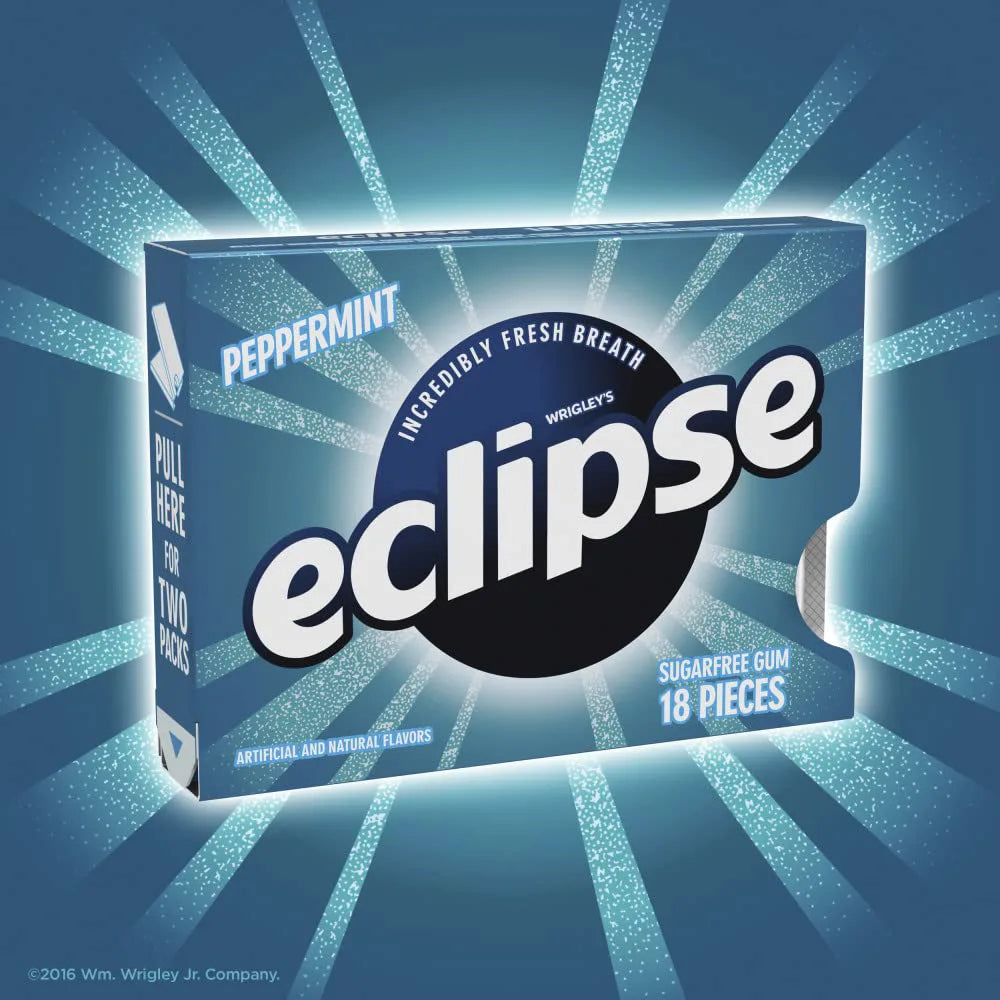 Wrigley Eclipse Edge Peppermint 18 Pc caja de 8 unidades