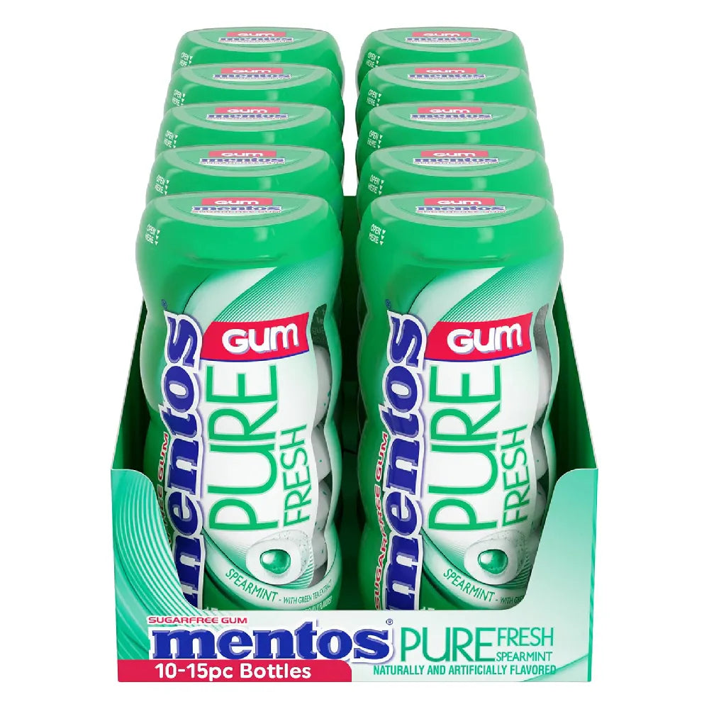 Mentos Gum Spearmint 15 pc caja de 10 unidades