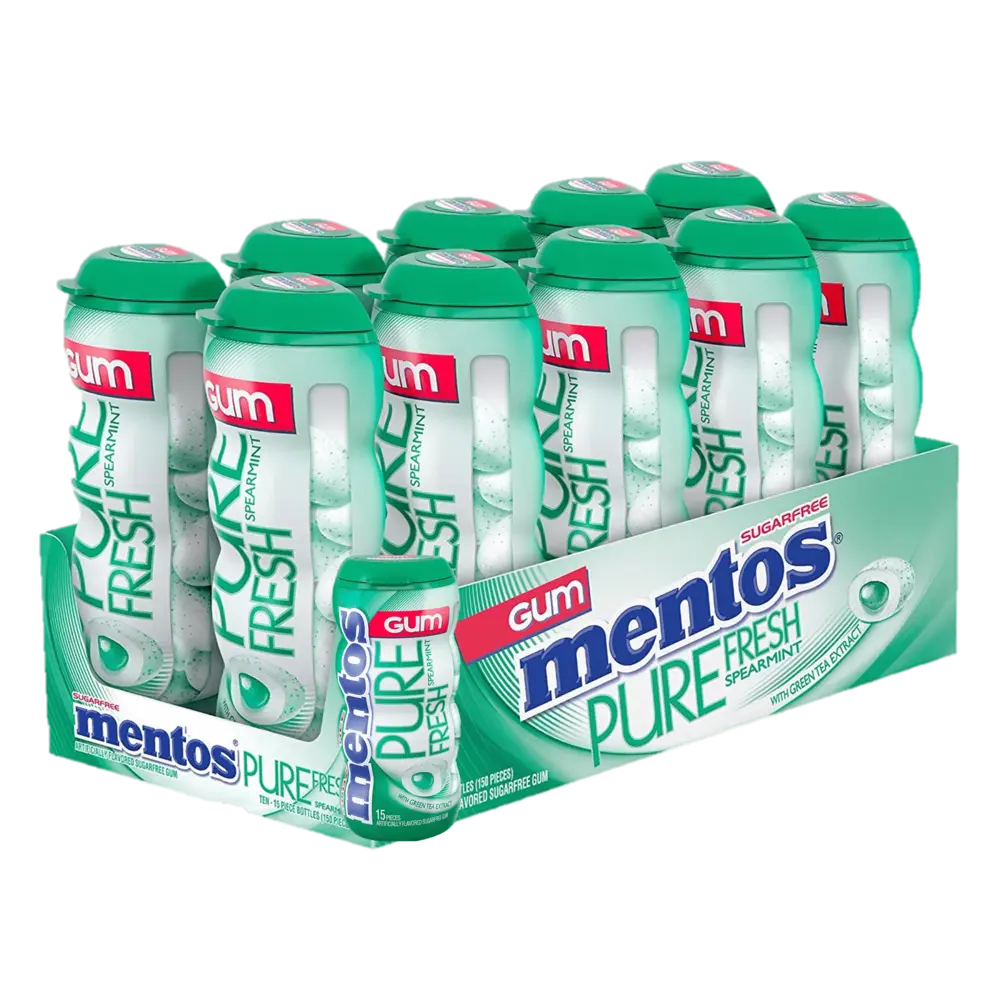 Mentos Gum Spearmint 15 pc box of 10 units