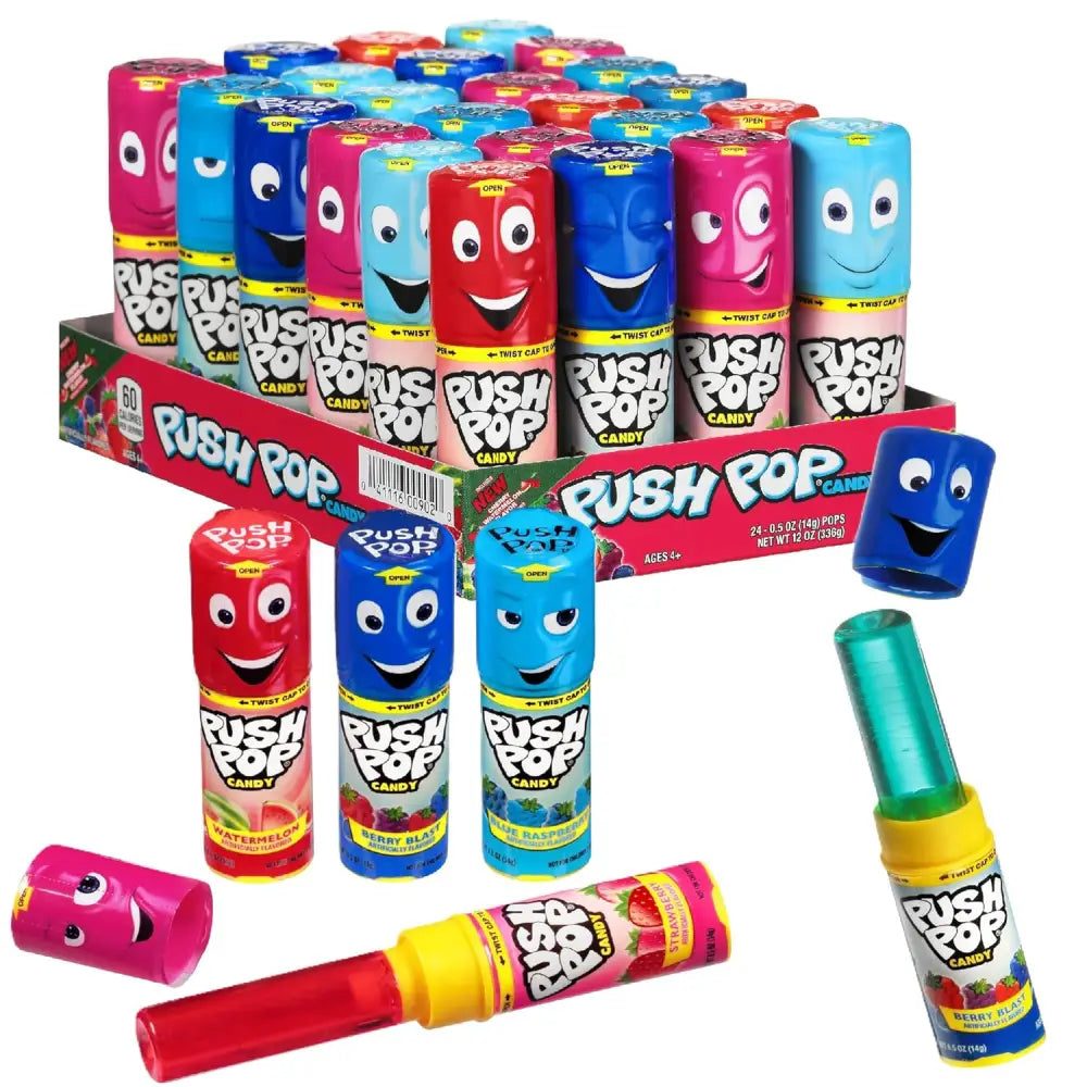 Push Pops Fruit Hard Candy .5 oz box of 24 units