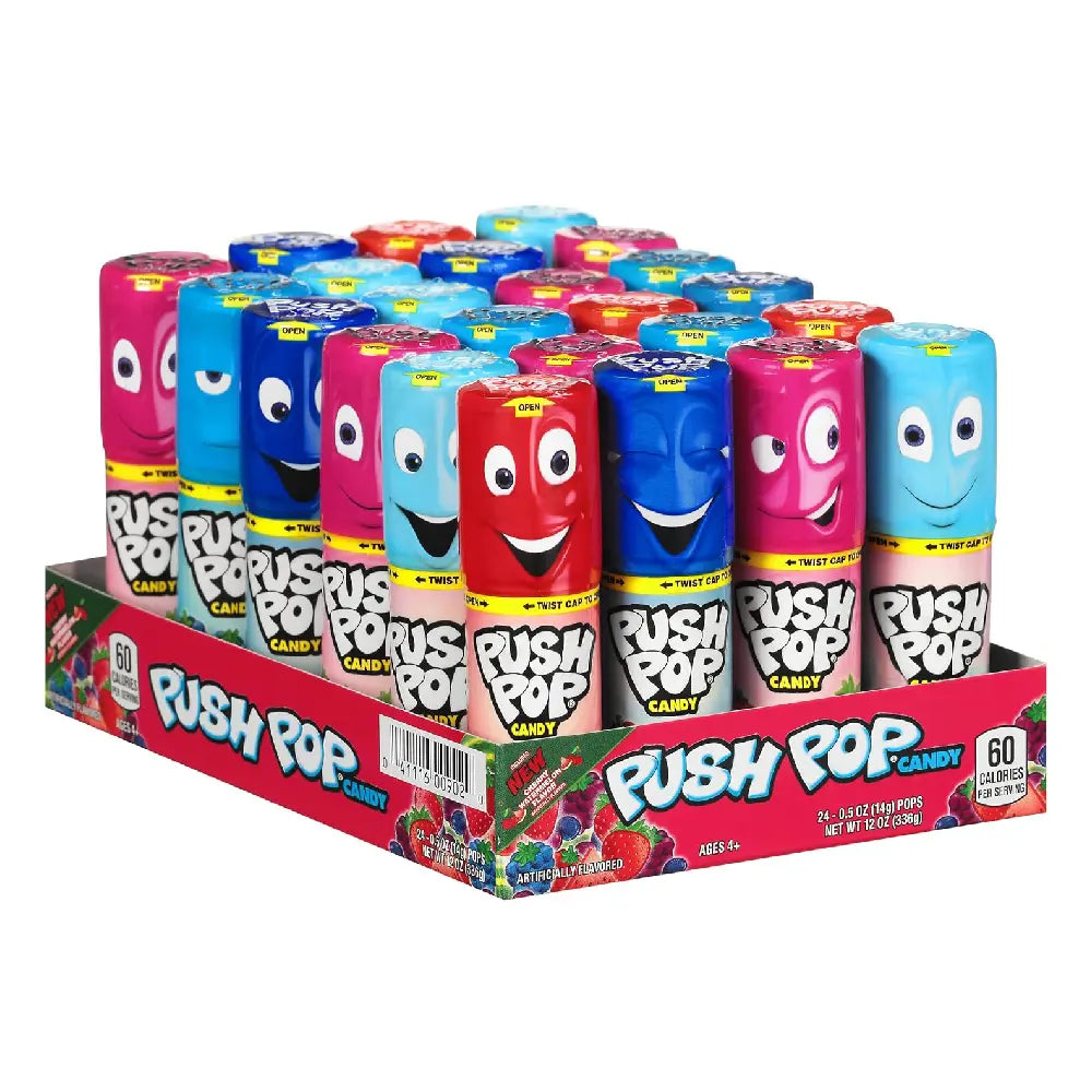 Push Pops Fruit Hard Candy .5 oz box of 24 units
