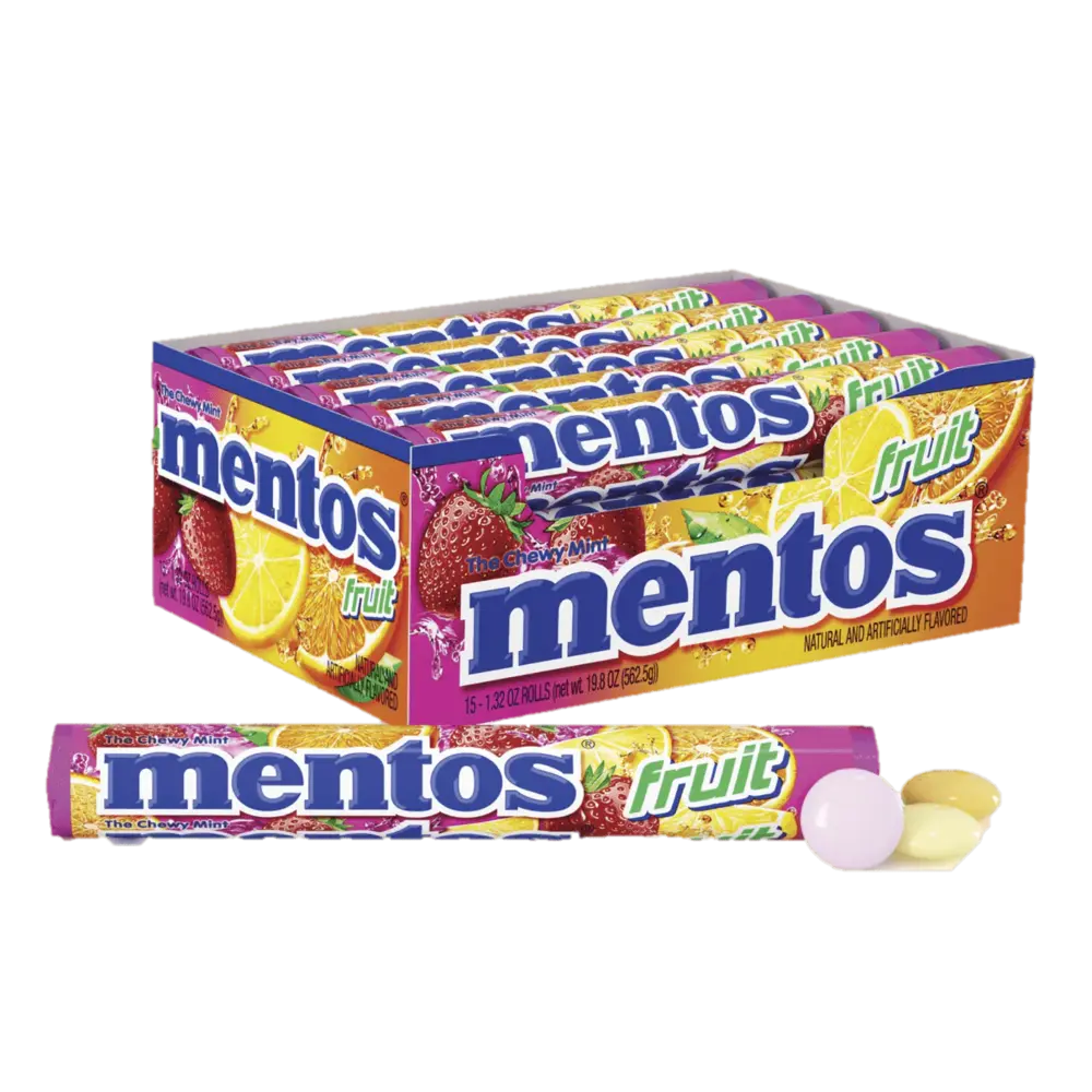 Mentos Roll Mixed Fruit 1.32 oz box of 15 units