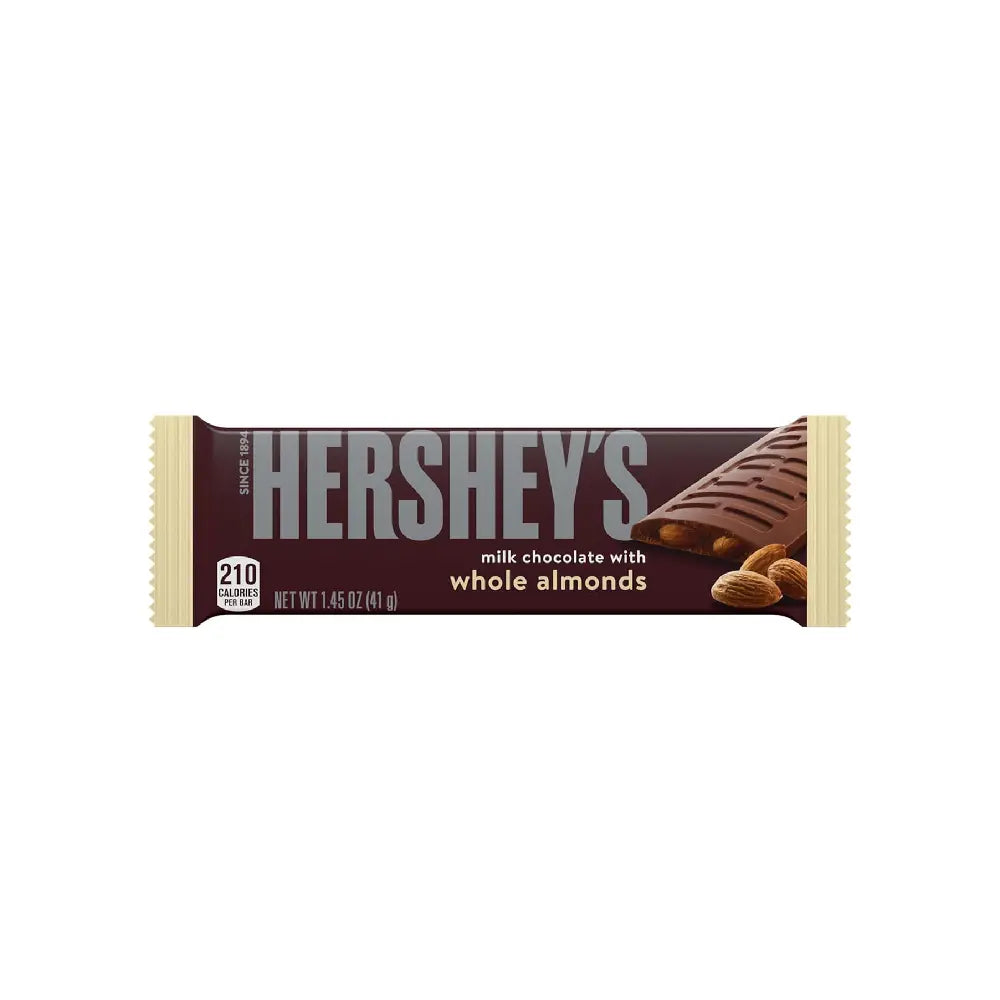 Hersheys Milk Chocolate W/Almonds 1.45 oz box of de 36 units