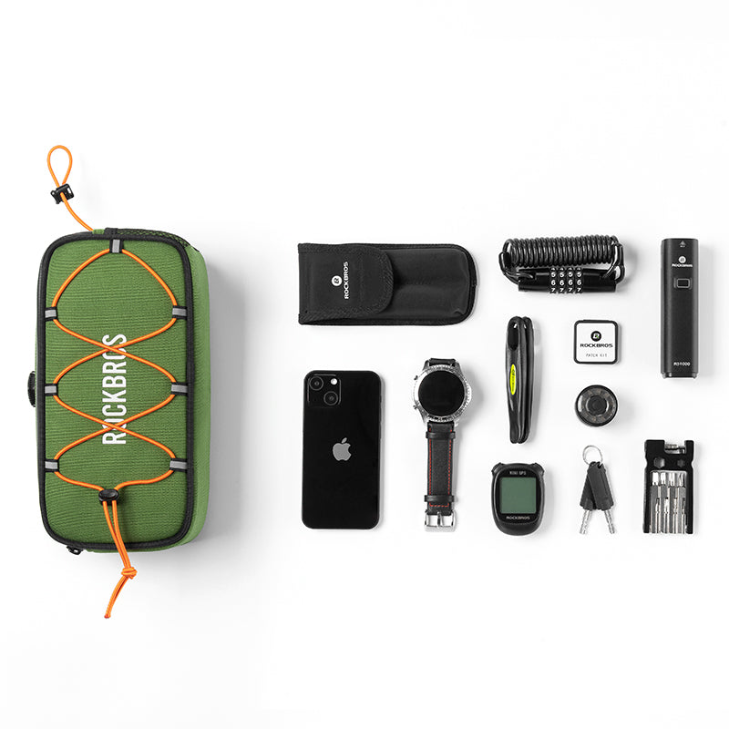 【ROAD TO SKY】 Bolsa de manillar grande de lujo ROCKBROS, bolsa para cuadro delantero de ciclismo en varios colores