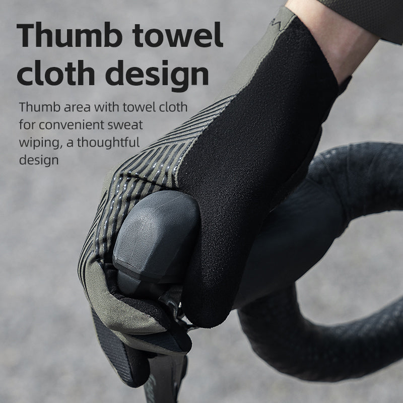 Guantes de MTB ROCKBROS: guantes de ciclismo antideslizantes con pantalla táctil y dedos completos 