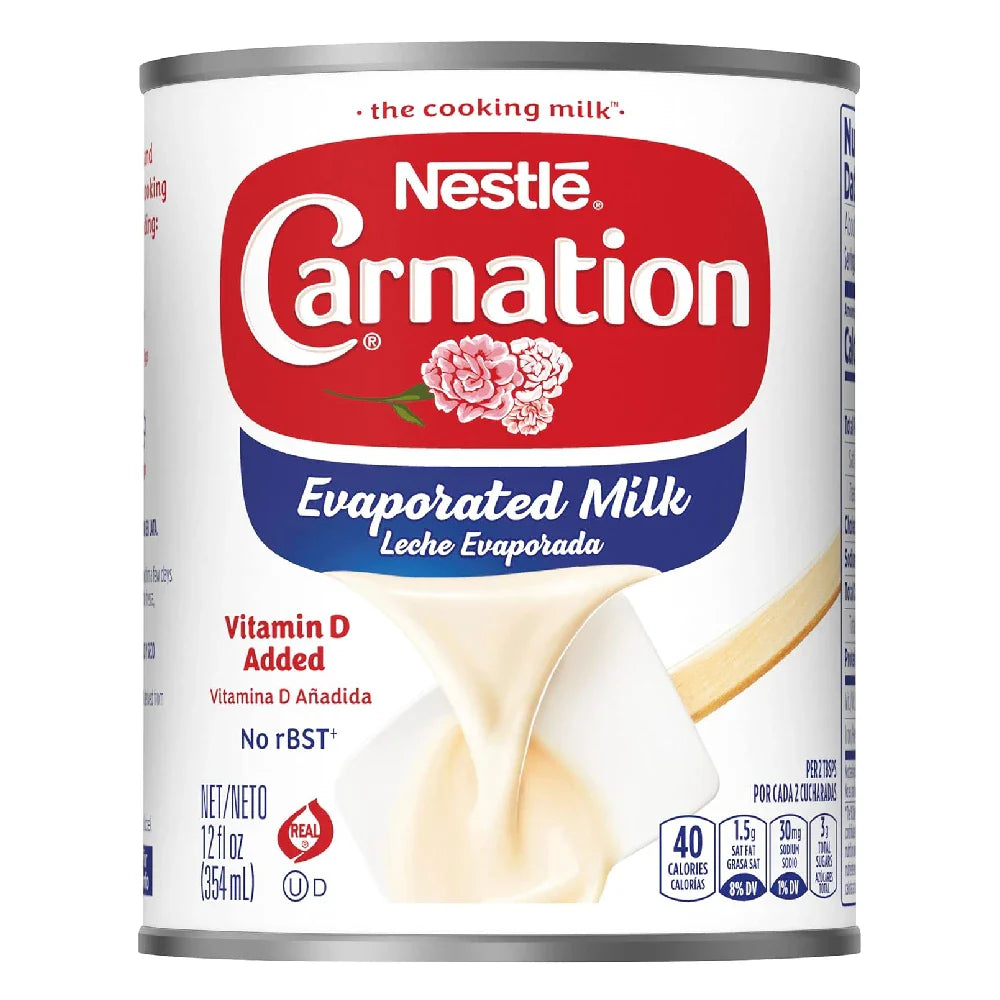 Leche evaporada Nestlé Carnation, caja de 12 oz con 24 unidades