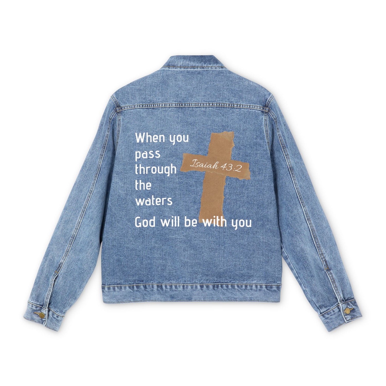Denim Jacket — "Isaiah 43:2"