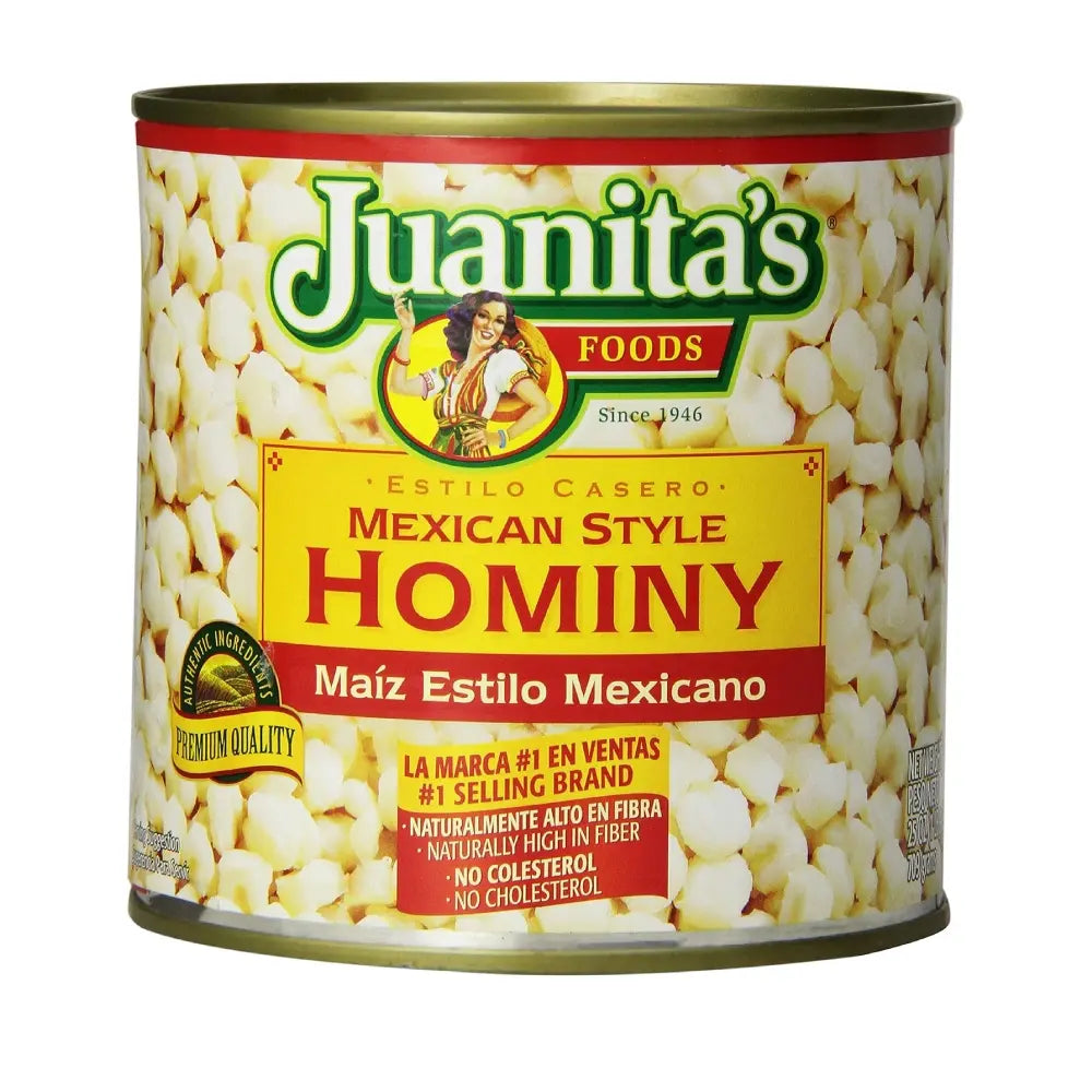Juanita's Mexican Style Hominy 25 oz box of 12 units