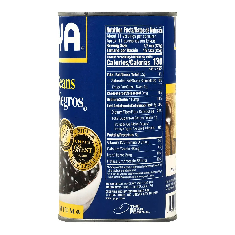 Goya Whole Black Beans 46 oz box of 12 units