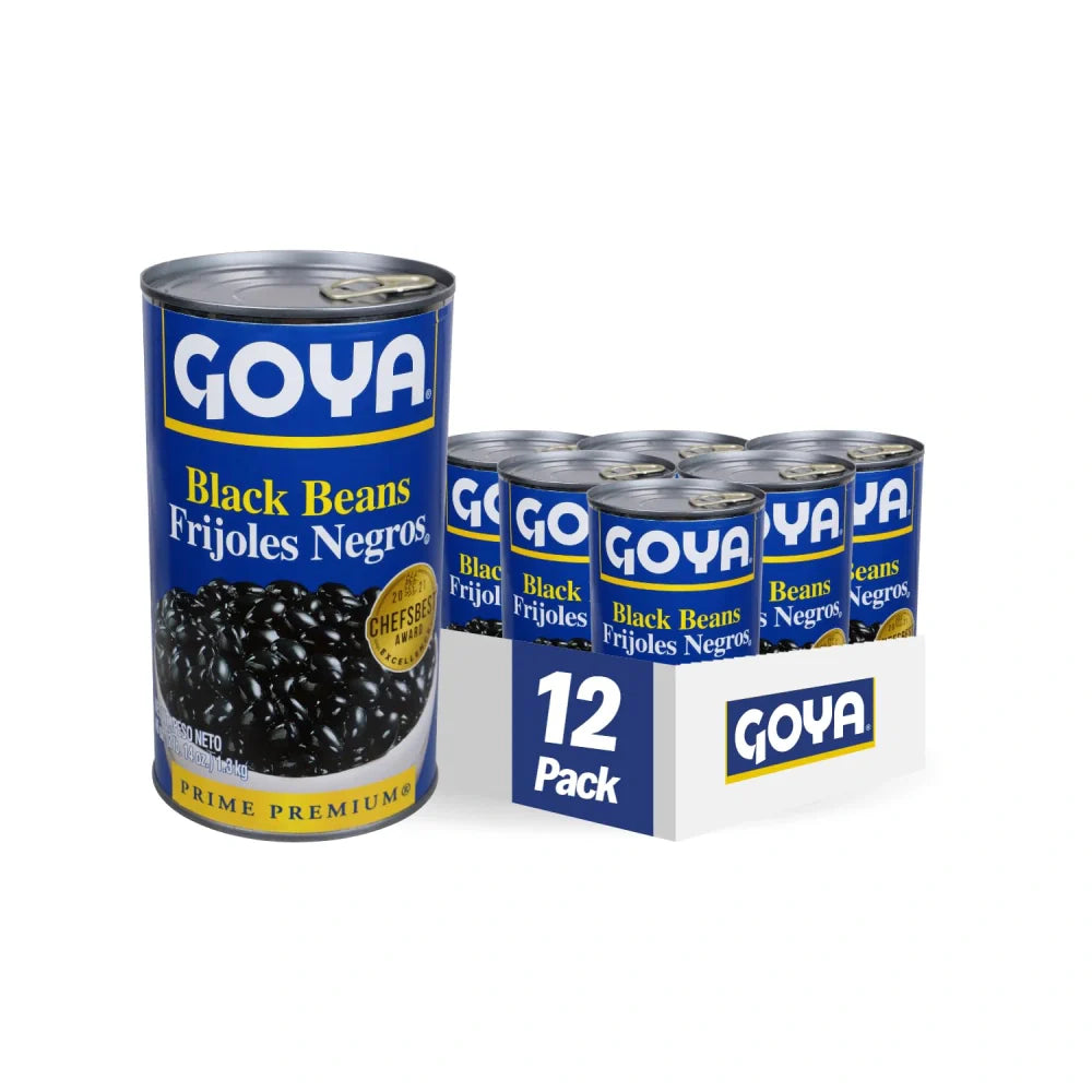Goya Whole Black Beans 46 oz box of 12 units