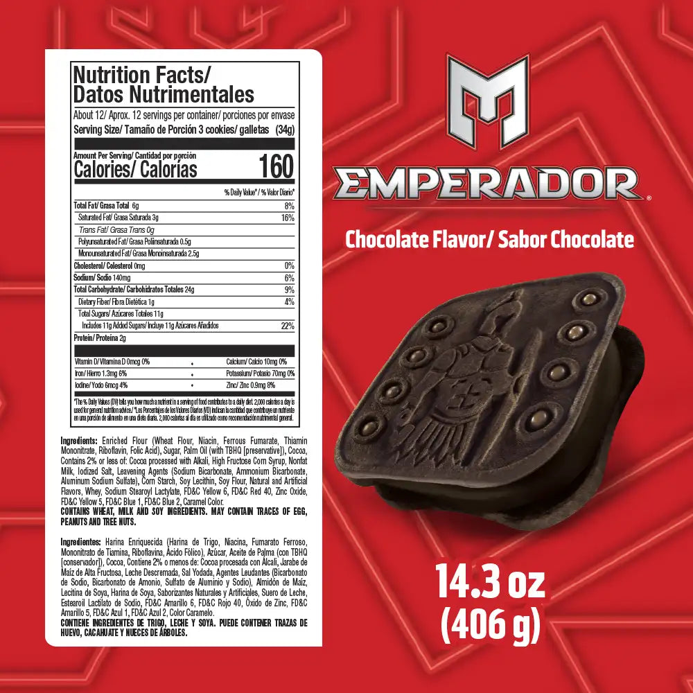 Gamesa Emperador Chocolate 14.34 oz box of  12 units