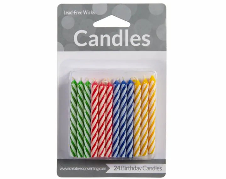 Vela de Cumpleaños Espiral 24 ct caja de 12 unidades
