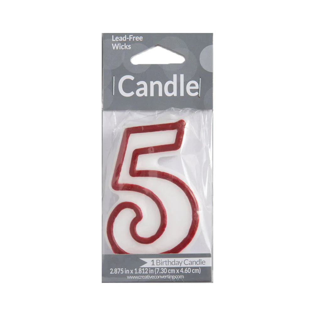 Velas de cumpleaños con números 5, 1 paquete, caja de 6 unidades