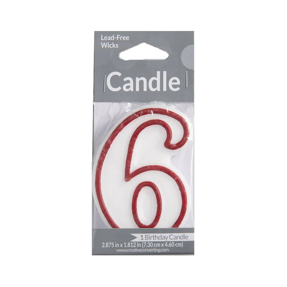 Numeral Birthday Candles 6 1 pk box of 6 units
