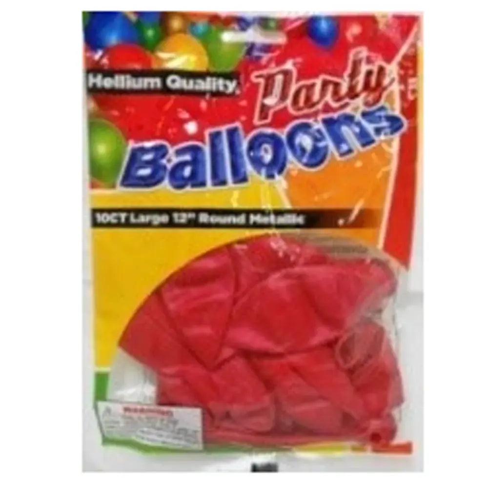 Balloon Metallic Red 12" 10 ct box of 24 units