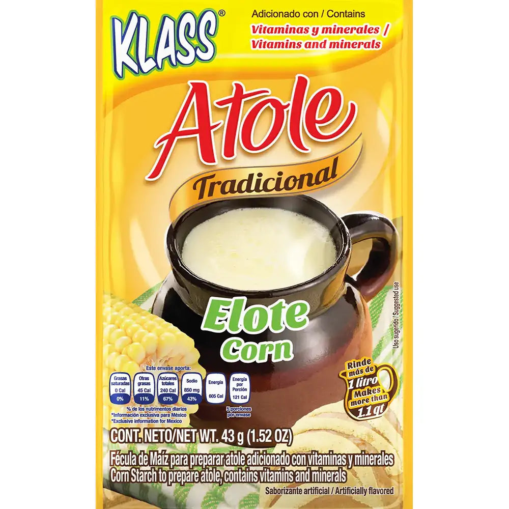 Klass Atole Corn / Elote (4x12ct) 1.52 oz box of 48 units