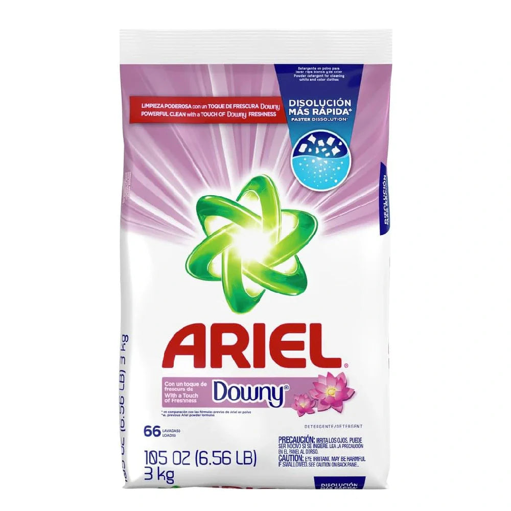 Ariel W.Downy Powder Laundry Detergent  66 LD 3kg box of 6 units