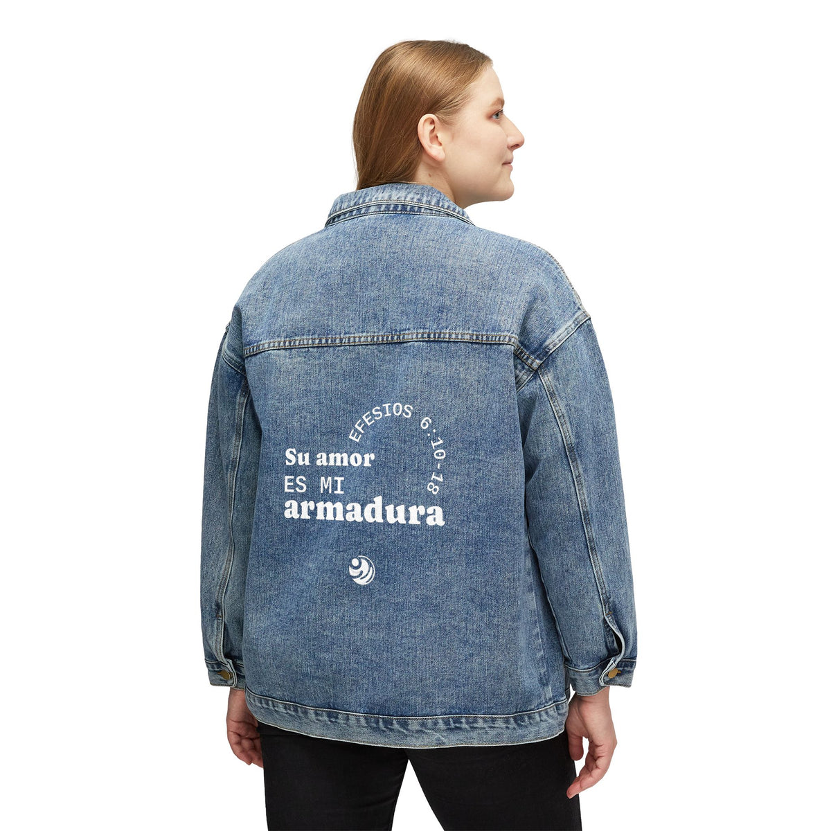 Women's Denim Jacket — "Su amor es mi armadura"