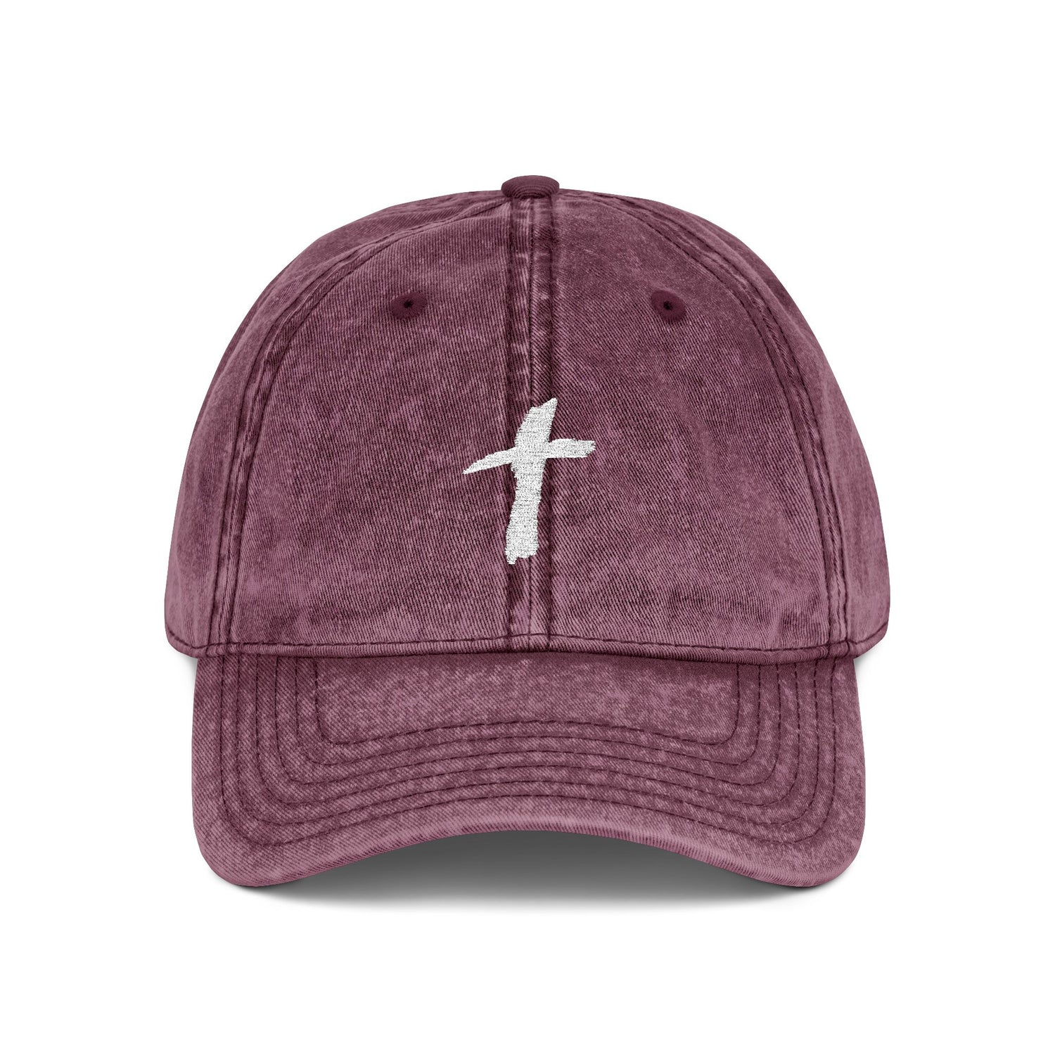 Embroidered Cross Vintage Cap