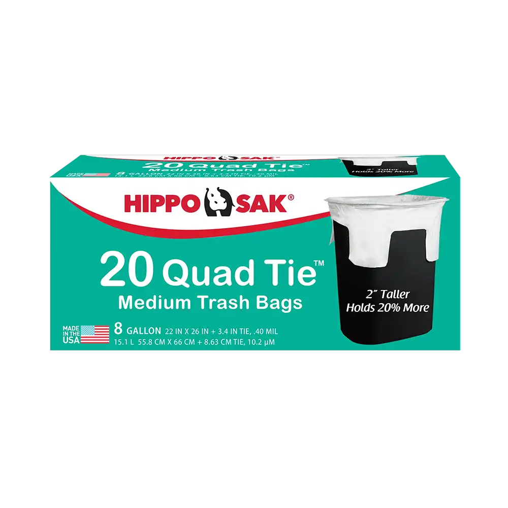 Bolsas de basura Hippo Sak con solapa de 8 galones (caja de 21 unidades)