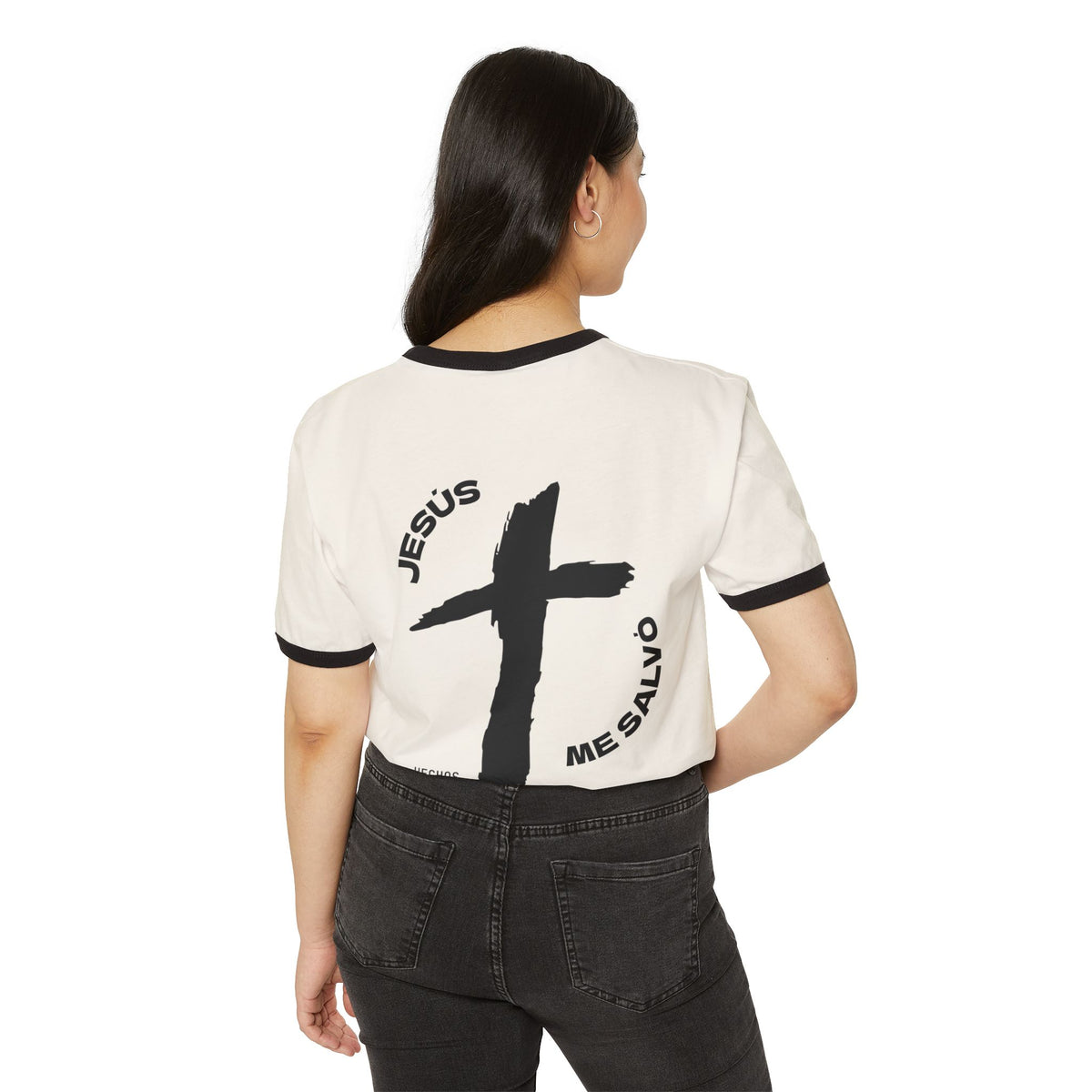 Ringer T-Shirt — "Jesús Me Salvó"