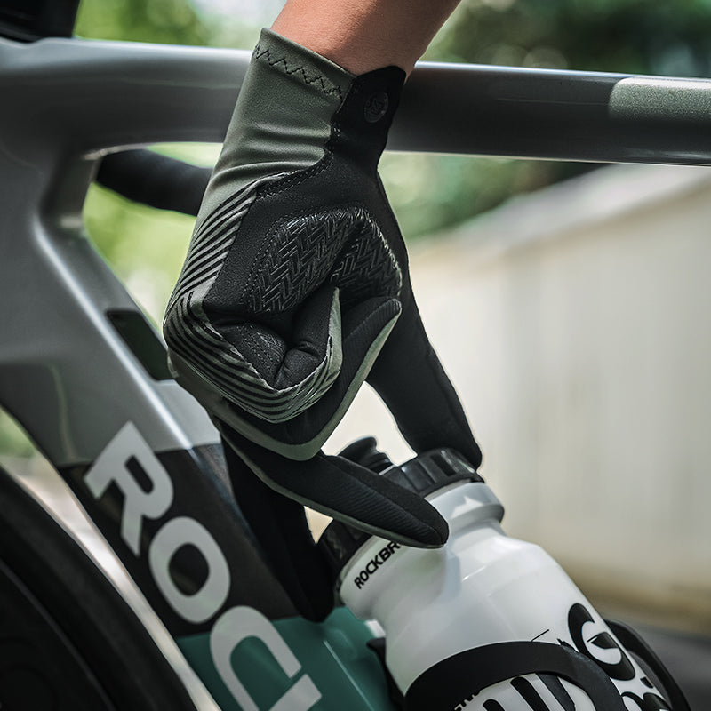 Guantes de MTB ROCKBROS: guantes de ciclismo antideslizantes con pantalla táctil y dedos completos 