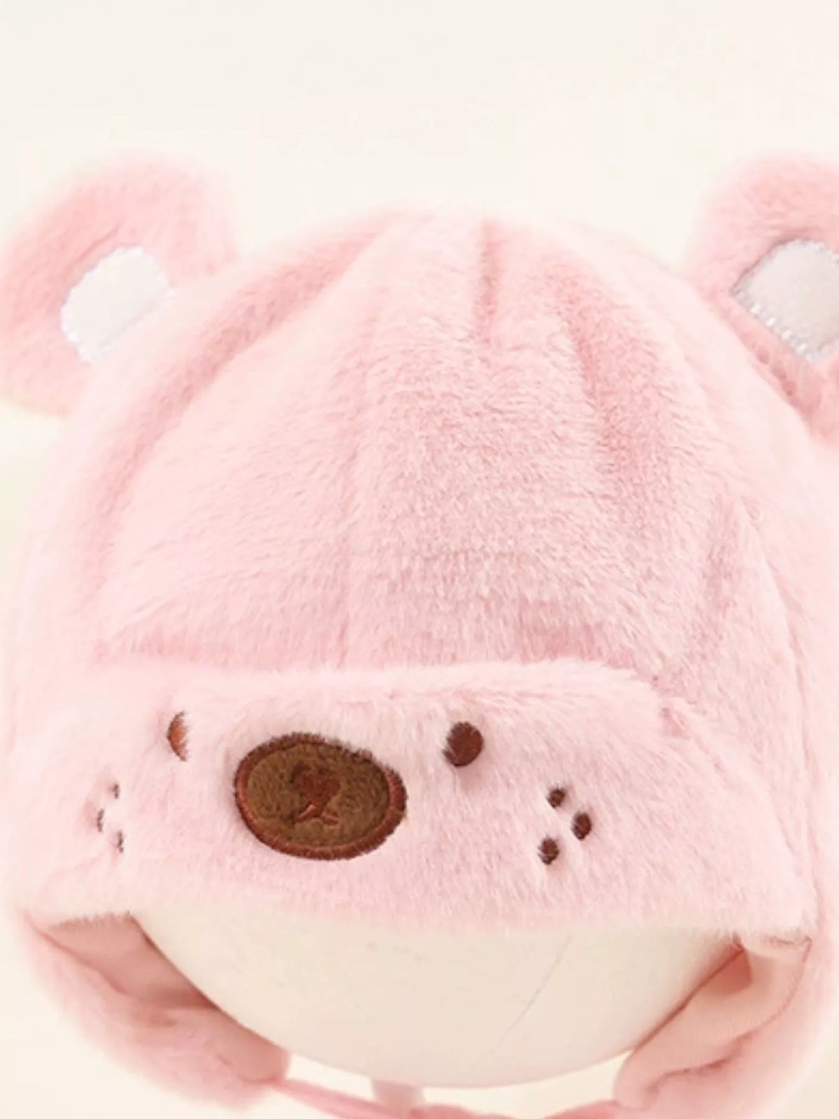 Gorro de felpa con orejas de oso para niños