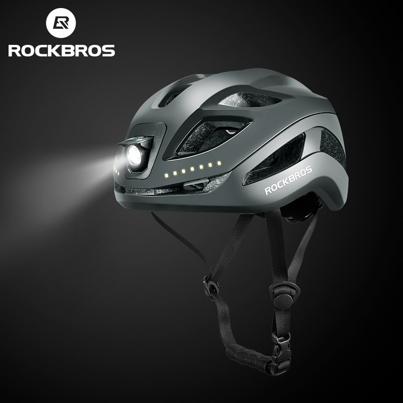 Casco de seguridad ROCKBROS con luces integradas y ajuste ajustable 