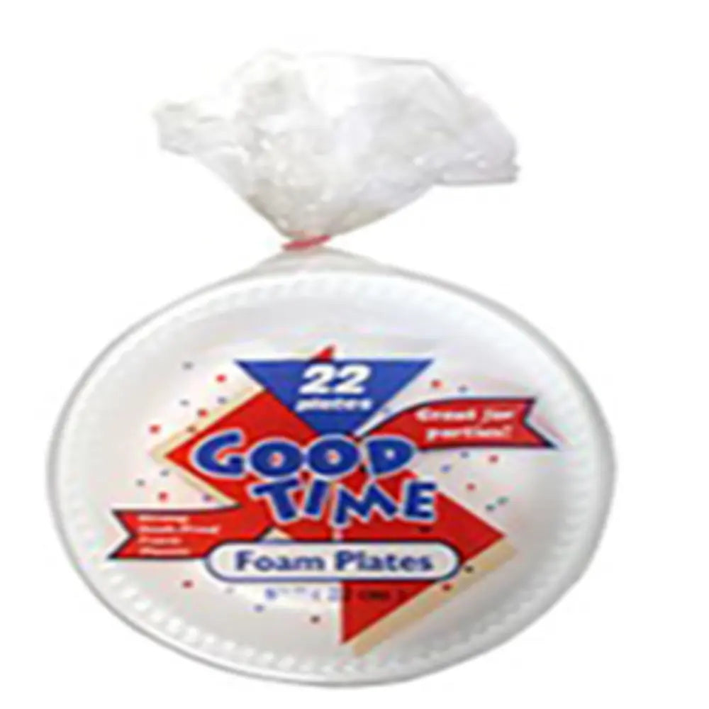 Plato de espuma Good Time, 22 unidades, 8 7/8", caja de 24 unidades