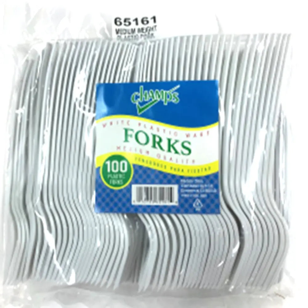 Champs White Fork 100 ct med box of 10 units