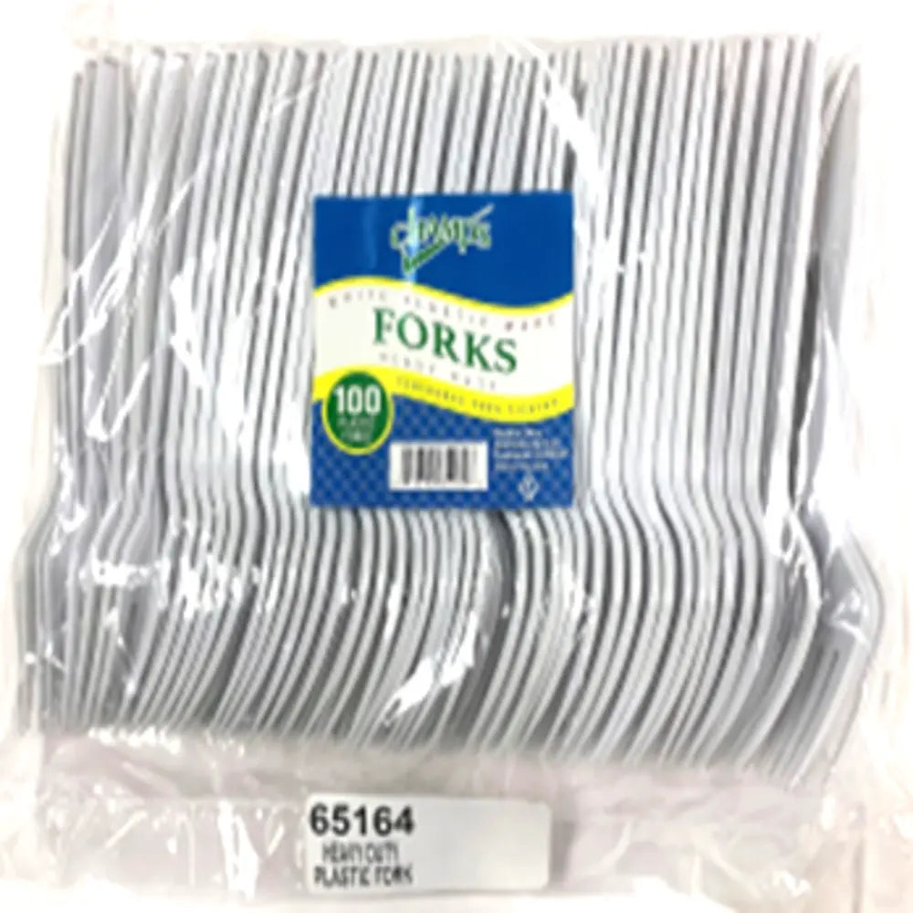 Champs White Fork Heavy Duty 100 lrg box of 10 units
