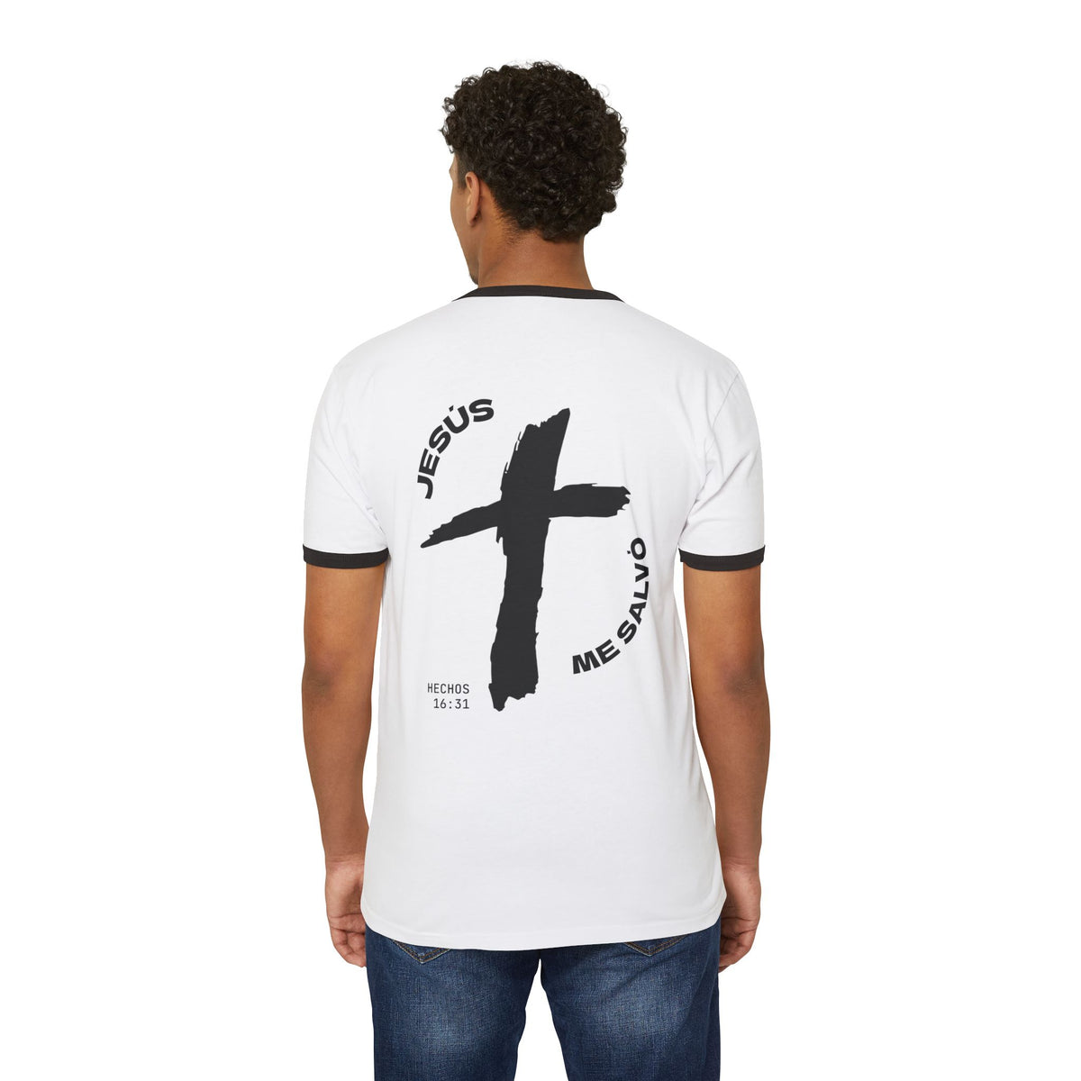 Ringer T-Shirt — "Jesús Me Salvó"