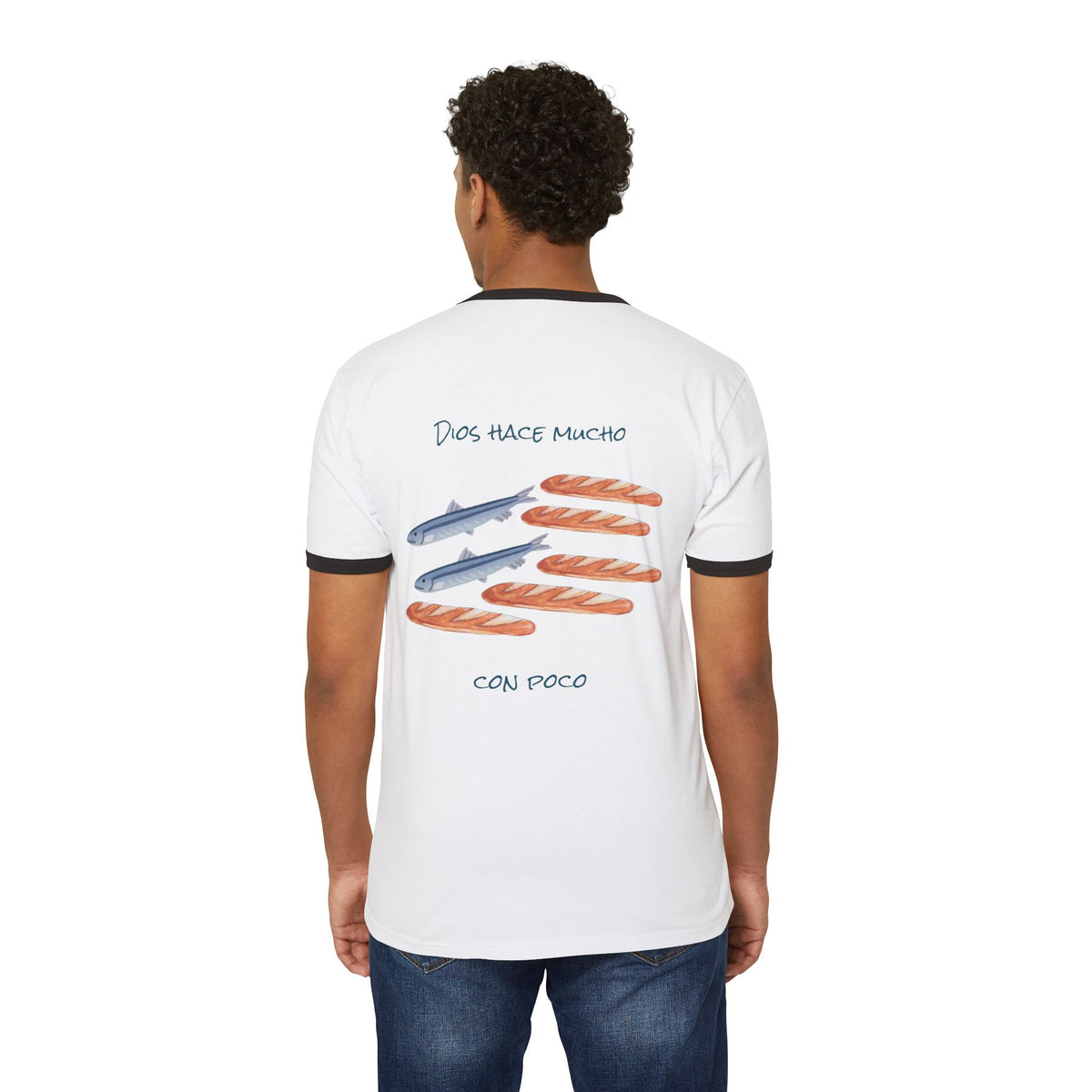 Ringer T-Shirt — 'Dios Hace Mucho Con Poco'