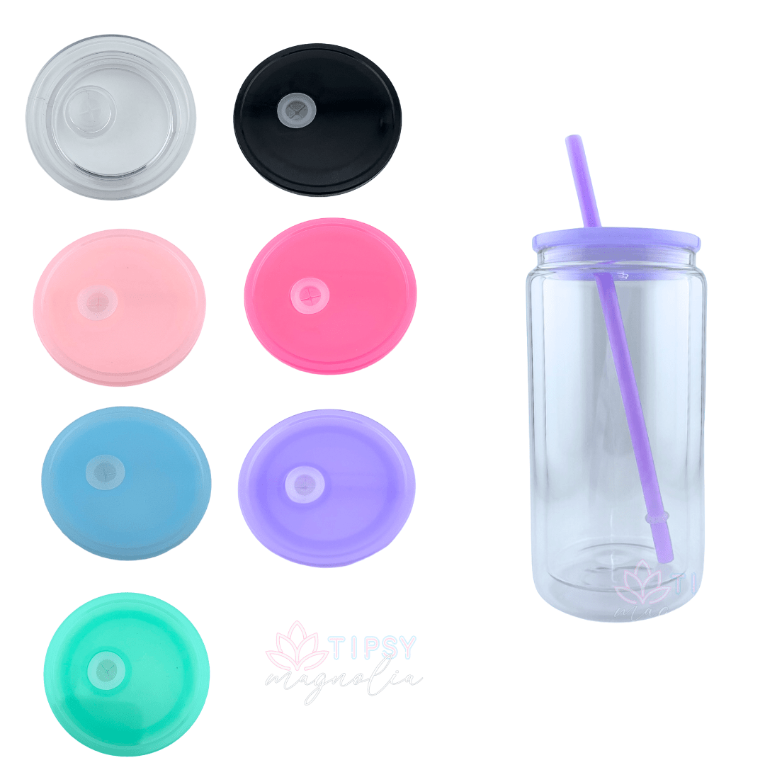 16oz Acrylic/Glass Glitter Globe - Colored Lids
