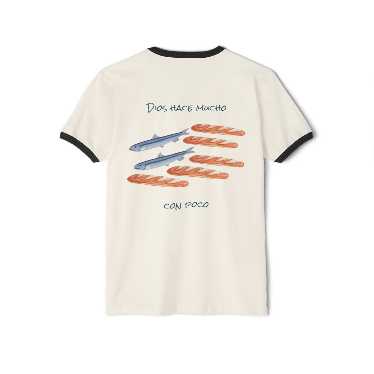 Ringer T-Shirt — 'Dios Hace Mucho Con Poco'