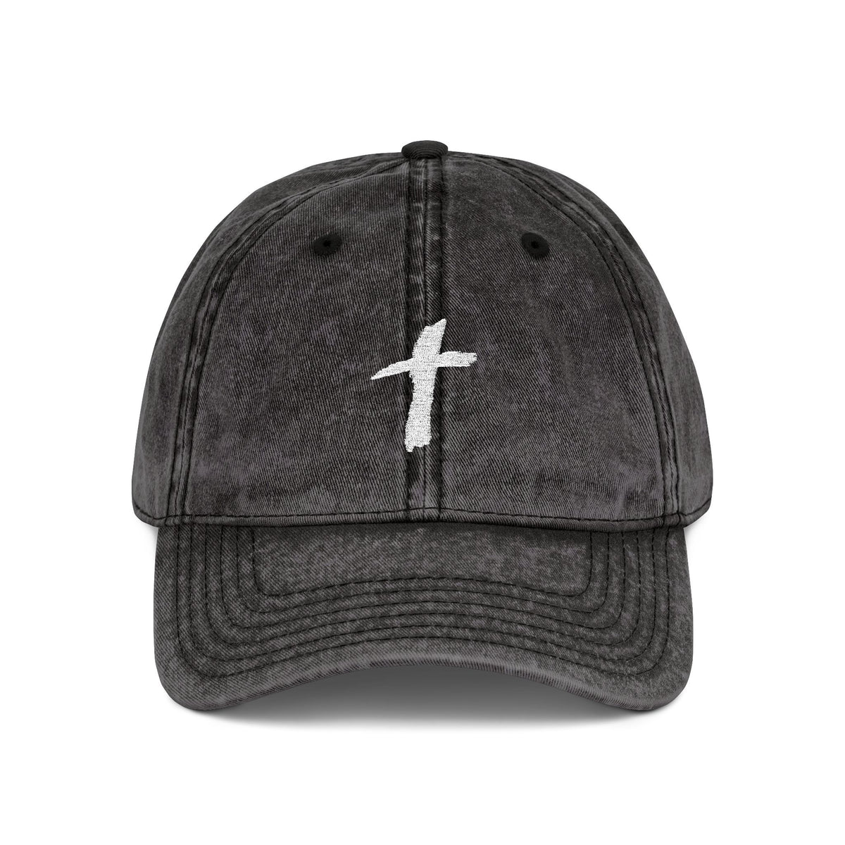 Embroidered Cross Vintage Cap