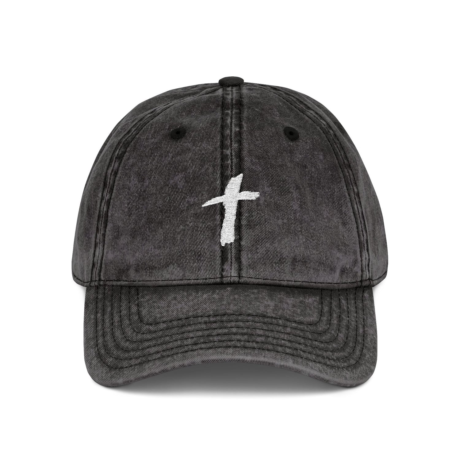 Embroidered Cross Vintage Cap
