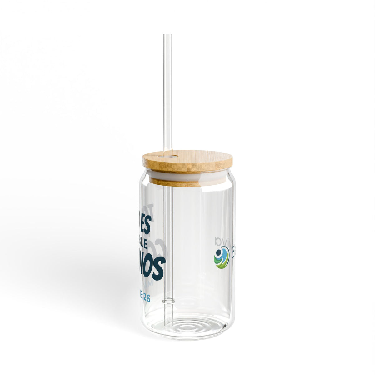 Glass Sipper — "Todo es posible con Dios" Mateo 19:26 Vaso inspirador (16oz)