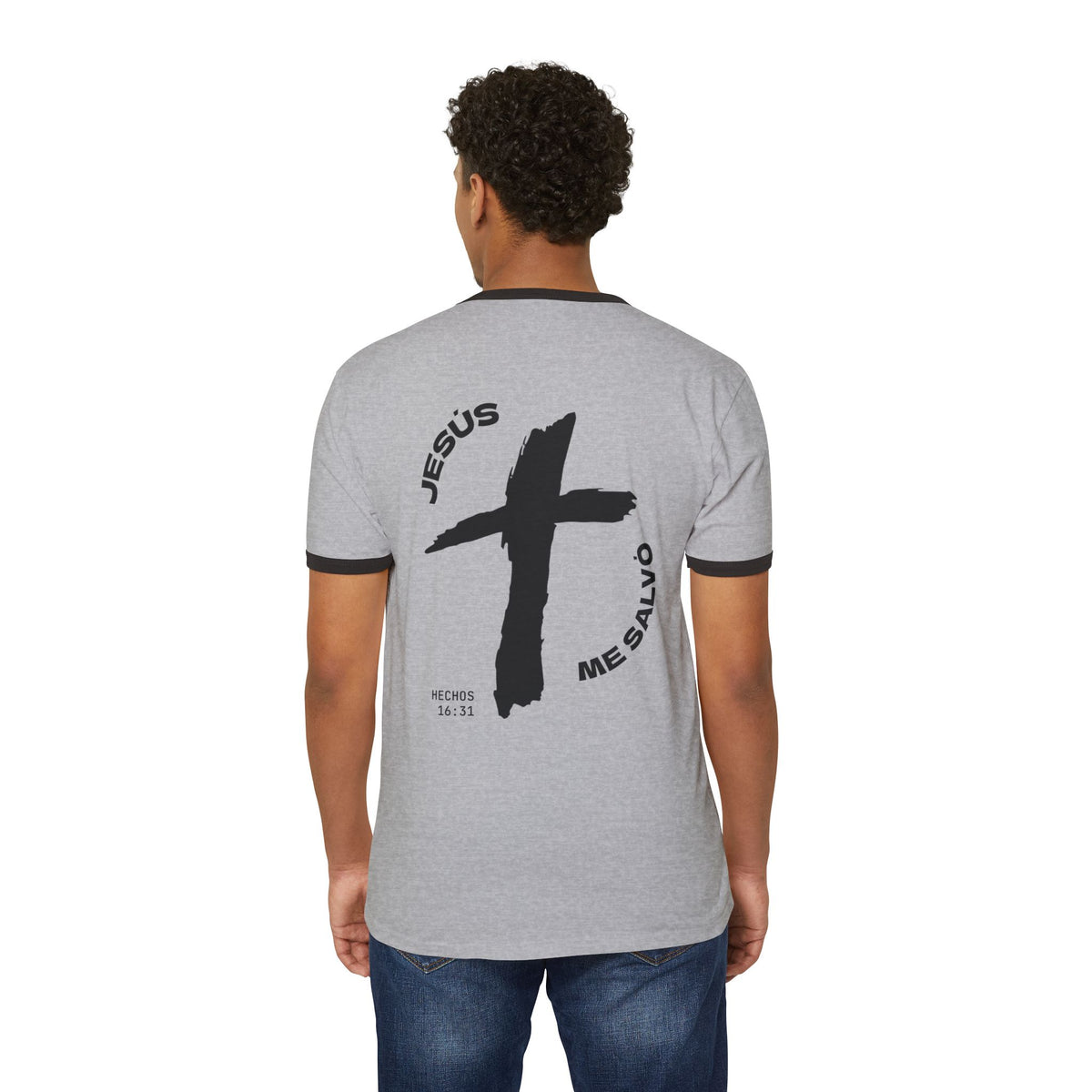 Ringer T-Shirt — "Jesús Me Salvó"