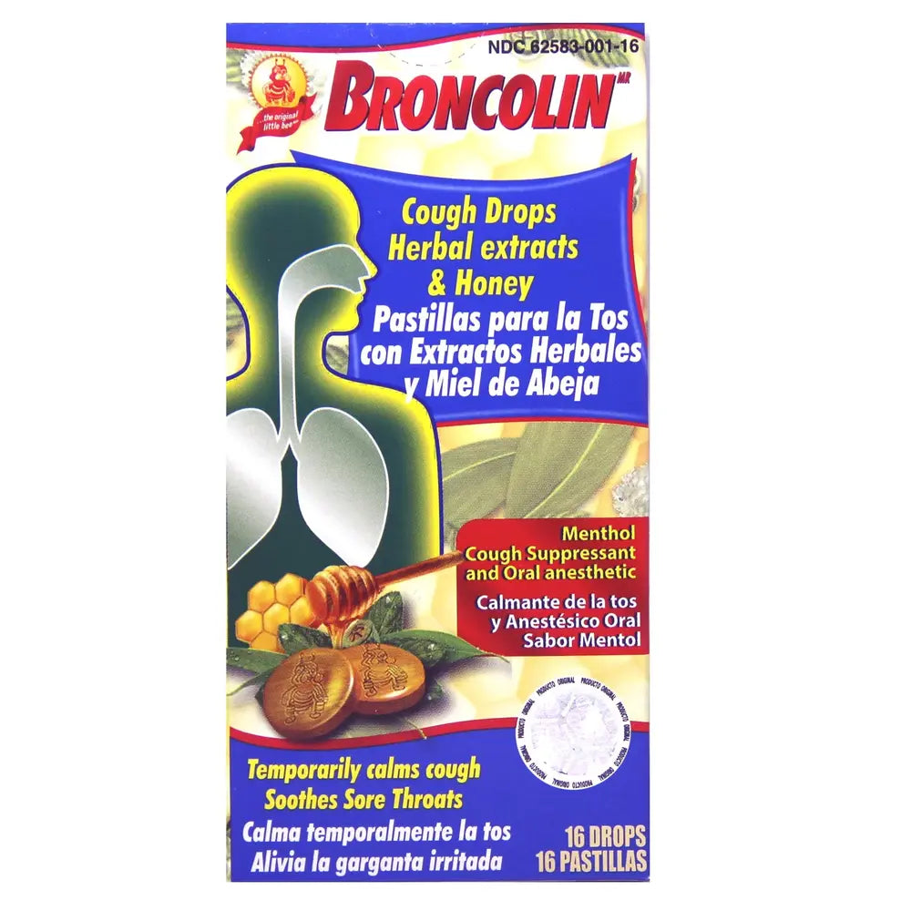 Broncolin Drops 16 ct box of 12 units