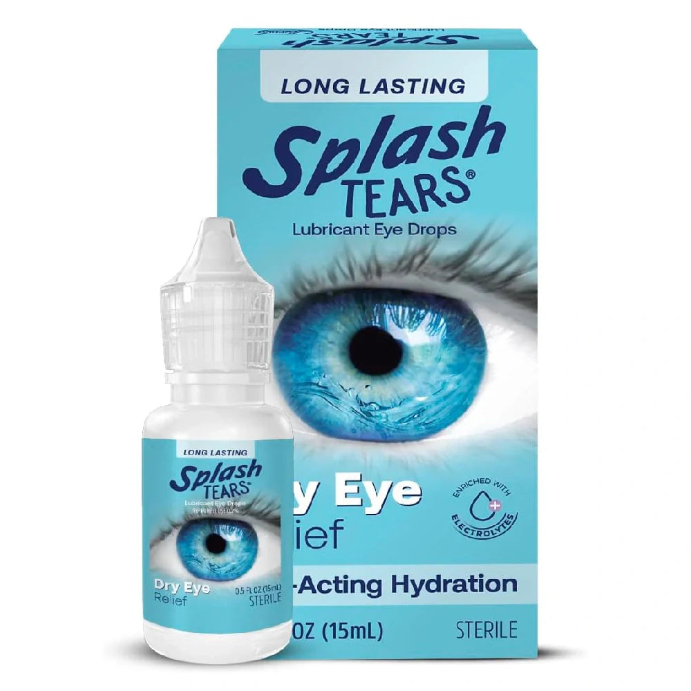 Splash Tears Dry Eye Lub Eye Drops 0.5 oz – Case of 4 Bottles