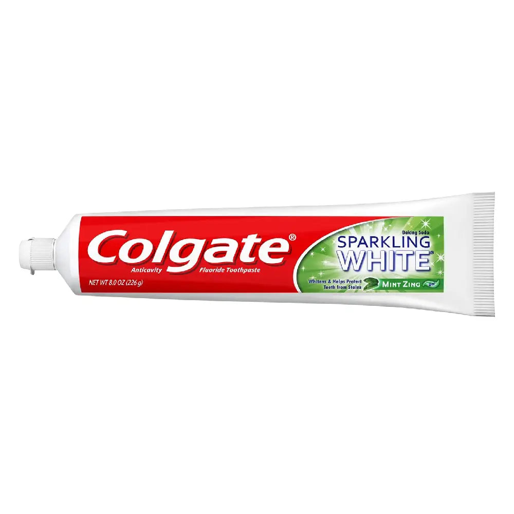 Pasta dental blanqueadora Colgate Sparkling White Mint Zing, caja de 24 unidades de 8 oz
