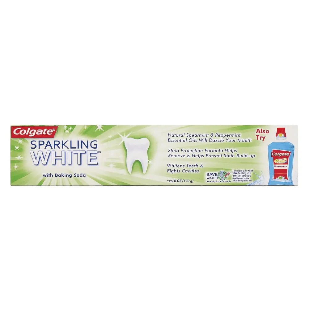 Pasta dental blanqueadora Colgate Sparkling White Mint Zing, caja de 24 unidades de 8 oz