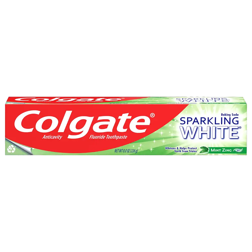 Pasta dental blanqueadora Colgate Sparkling White Mint Zing, caja de 24 unidades de 8 oz