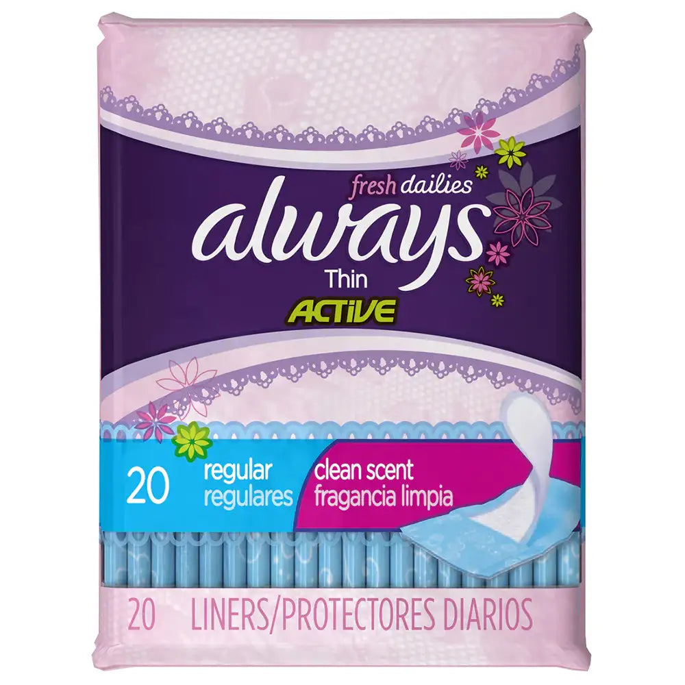 Always Thin Regular Pantiliner 20 ct box of 24 units