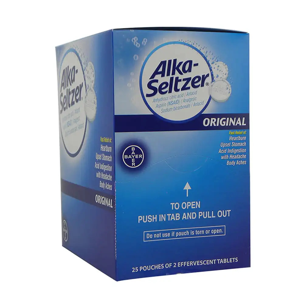 Alka Seltzer Original Pain Reliever Dispenser 2 ct box of 25 units