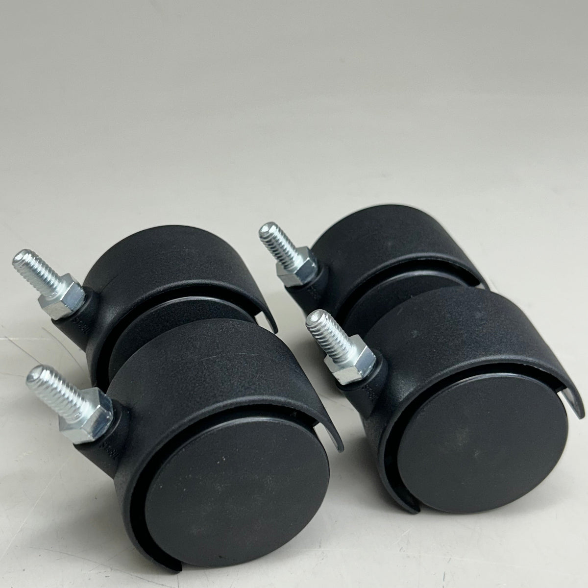 Swivel Black Plastic Rolling Castor Wheels 3" Overall Length Black (4 Pack)