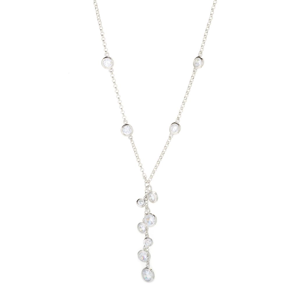 Brilliante Choice of Plating 3.30 DEW Simulated Diamond Y-Drop Necklace