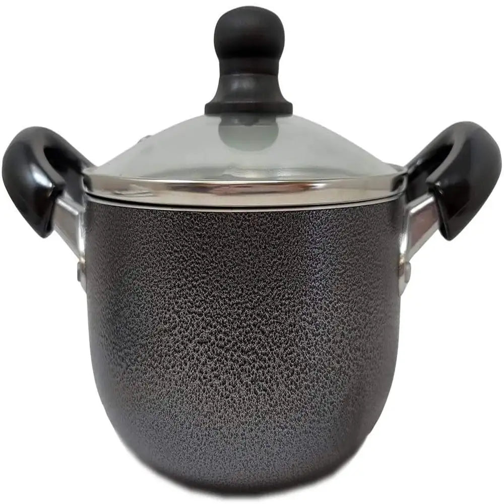 Horno holandés con tapa de vidrio, resistente, gris, 4 cuartos, caja de 6 unidades