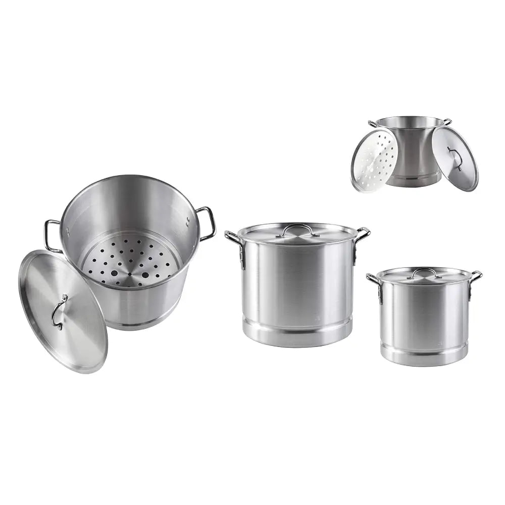 Juego de vaporera de aluminio Imusa (8, 12, 16, 20 cuartos) Juego de 4 ollas